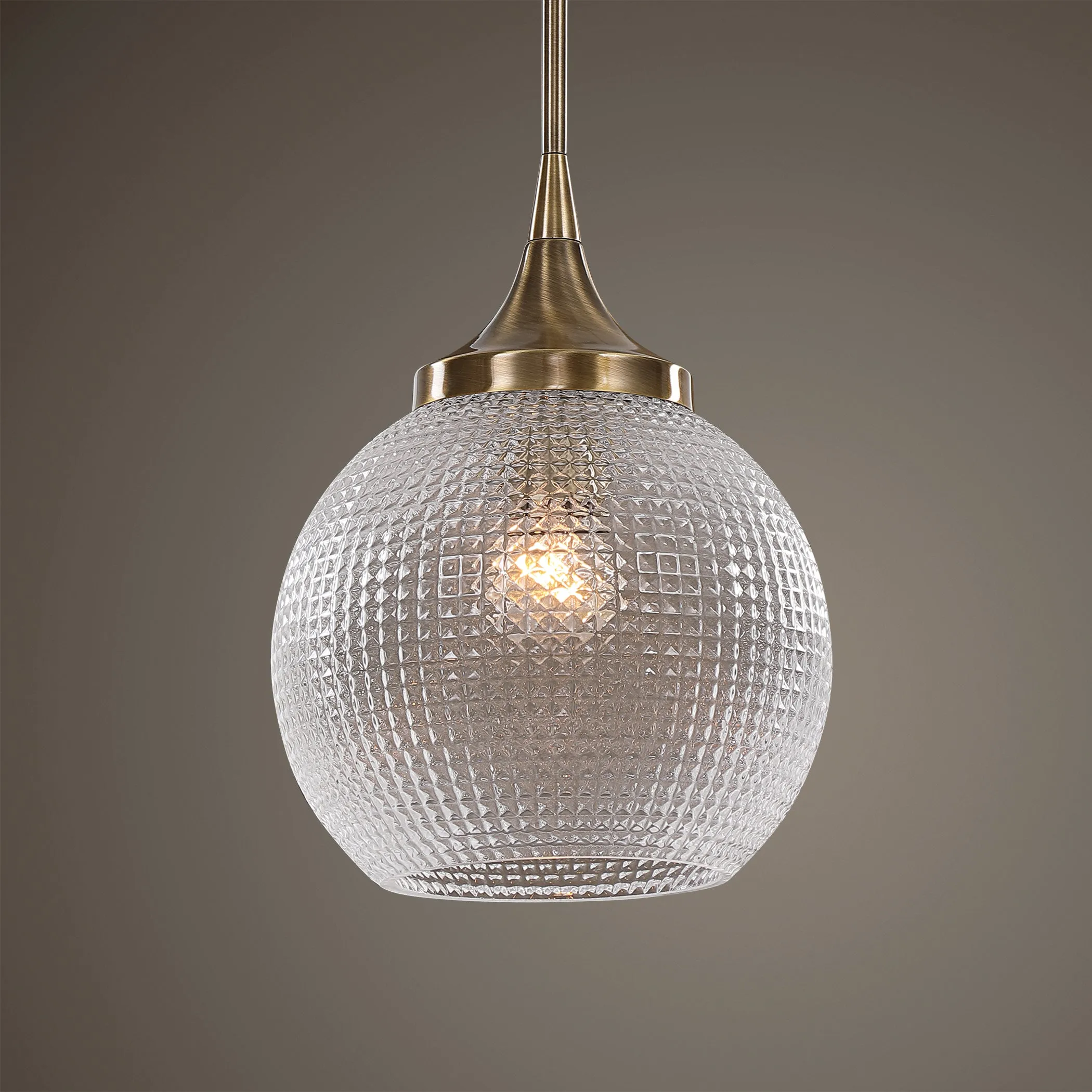 Bolla 1 Light Pattern Glass Mini Pendant