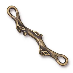 Botanical Branch Link (Antique Brass Oxide) - 1 pc.