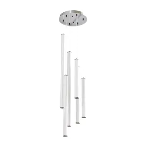 Caden 18 in. 6 Lights LED Pendant Light Satin Nickel Finish