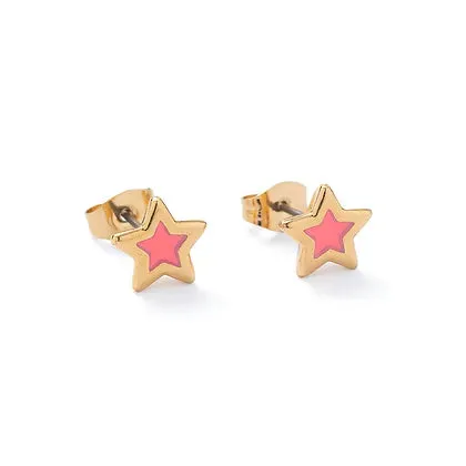 Carrie Elspeth Peach Golden Star Earring Studs