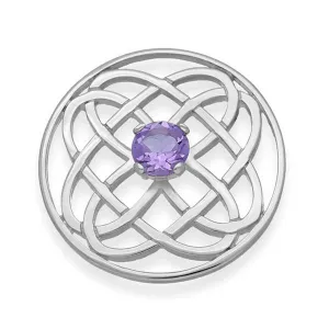 Celtic Silver Brooch CB128 Amethyst