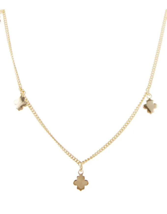 Clover Charm Necklace Gold