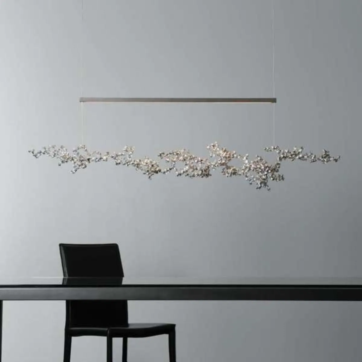 Coral 56 in. LED Linear Pendant Light Sterling finish