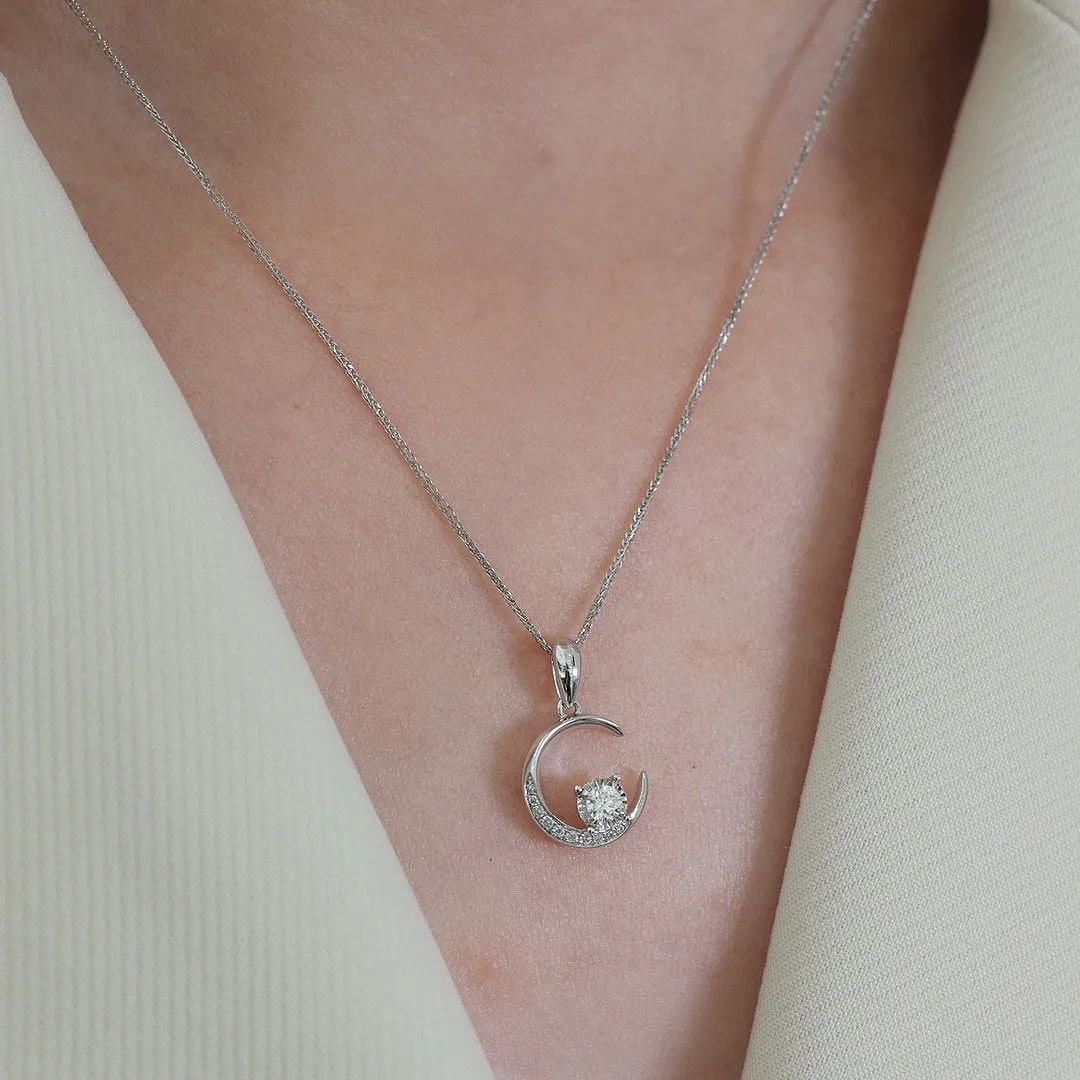 Crescent Rose Gold Chain Necklace