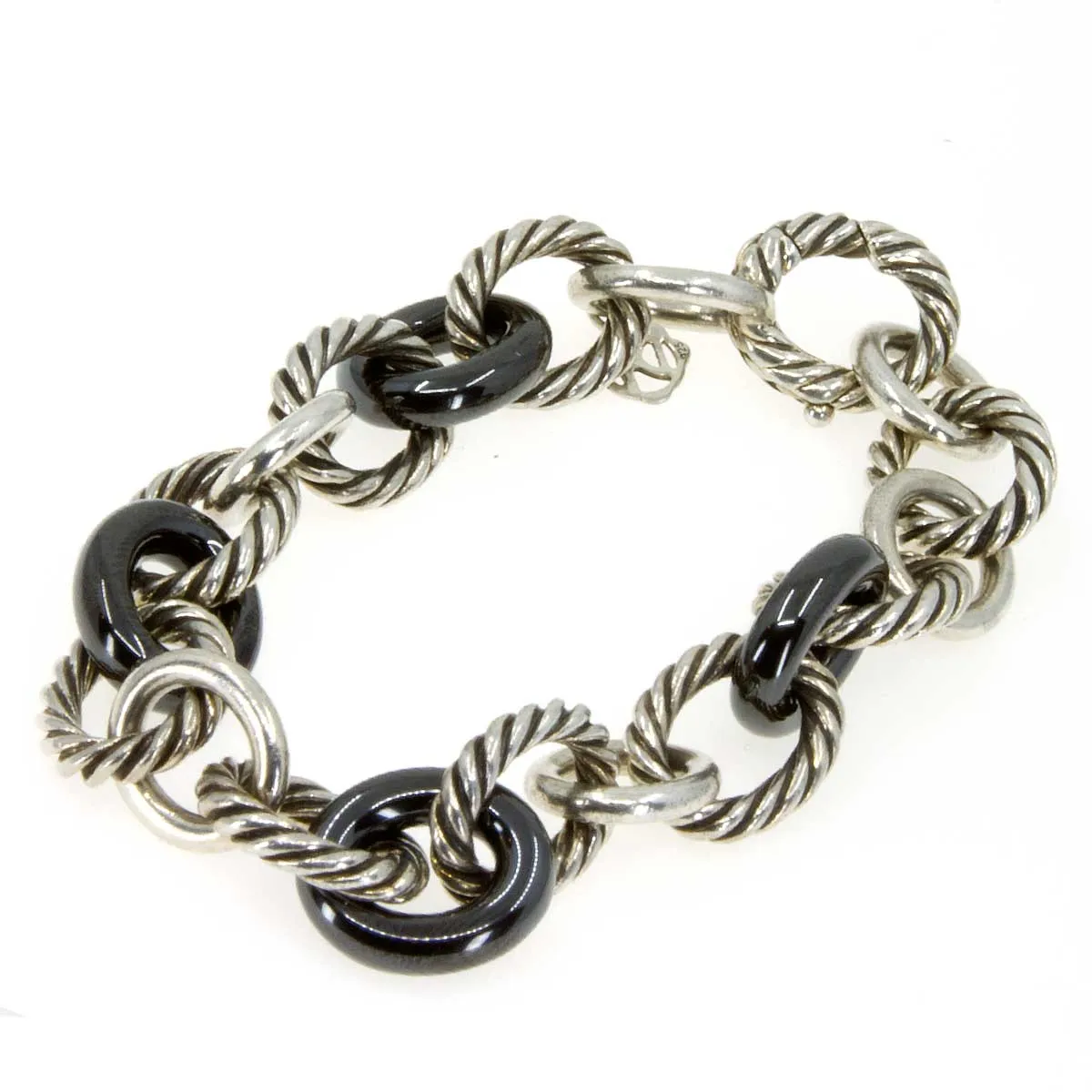 David Yurman Oval Link Black Ceramic Bracelet