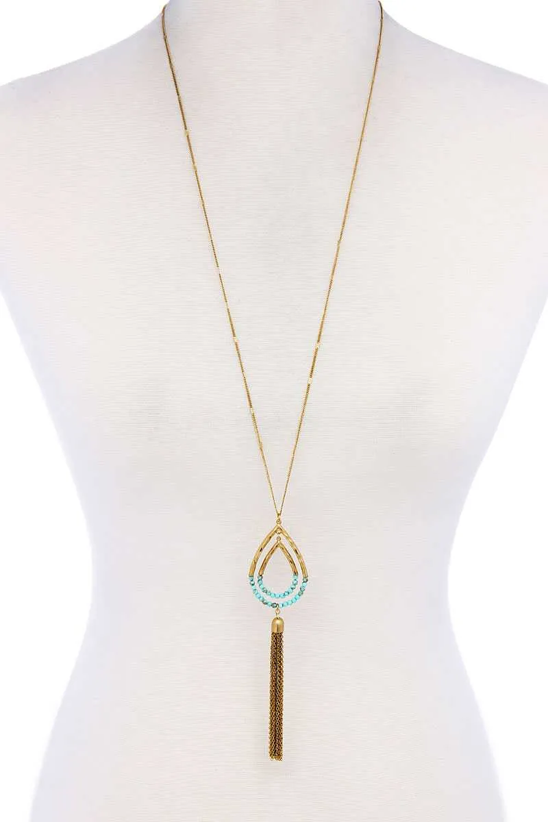 Designer Chic Tassel Pendant Necklace