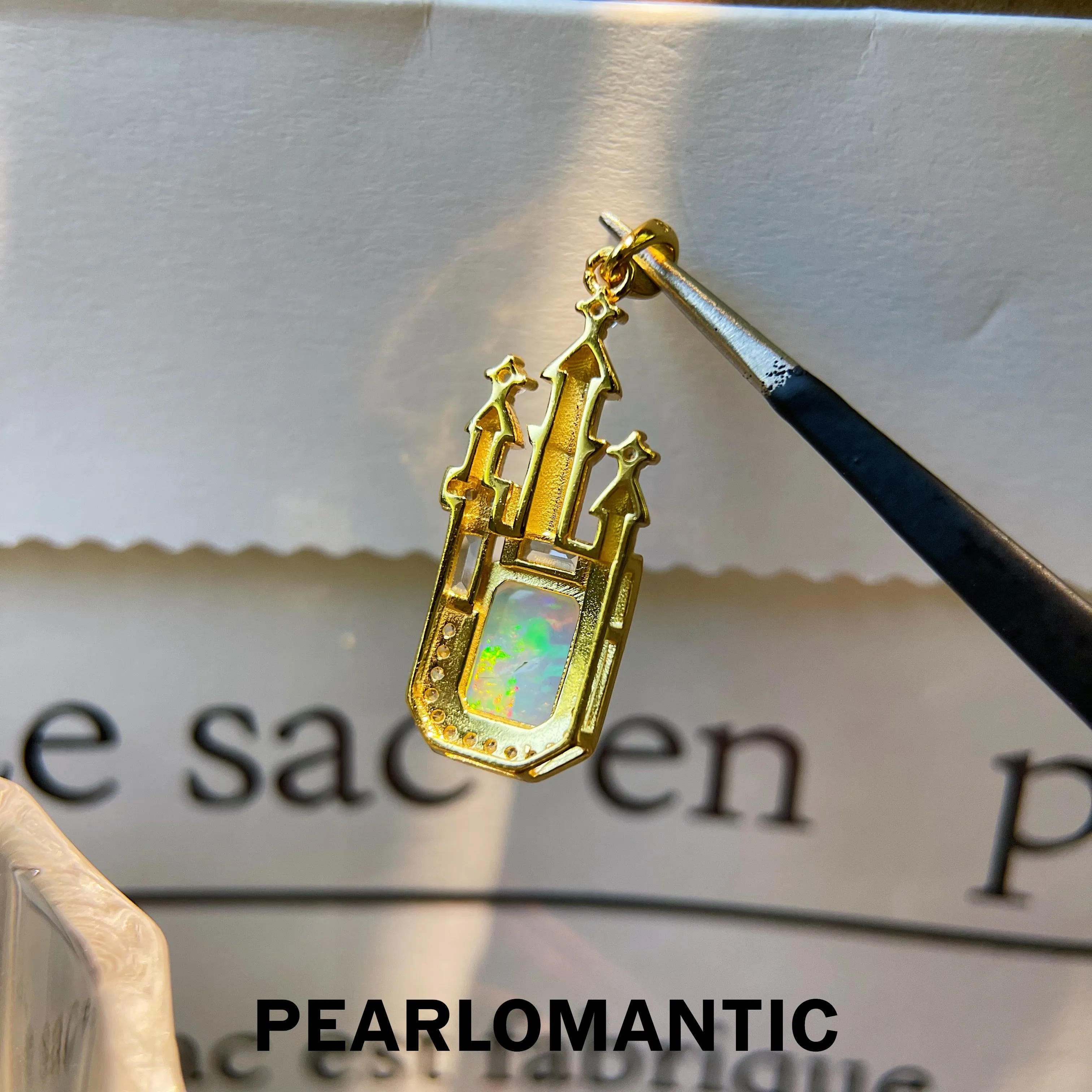 [Designer's Choice] S925 w/ Gold Plated Opal Castle Design Pendants