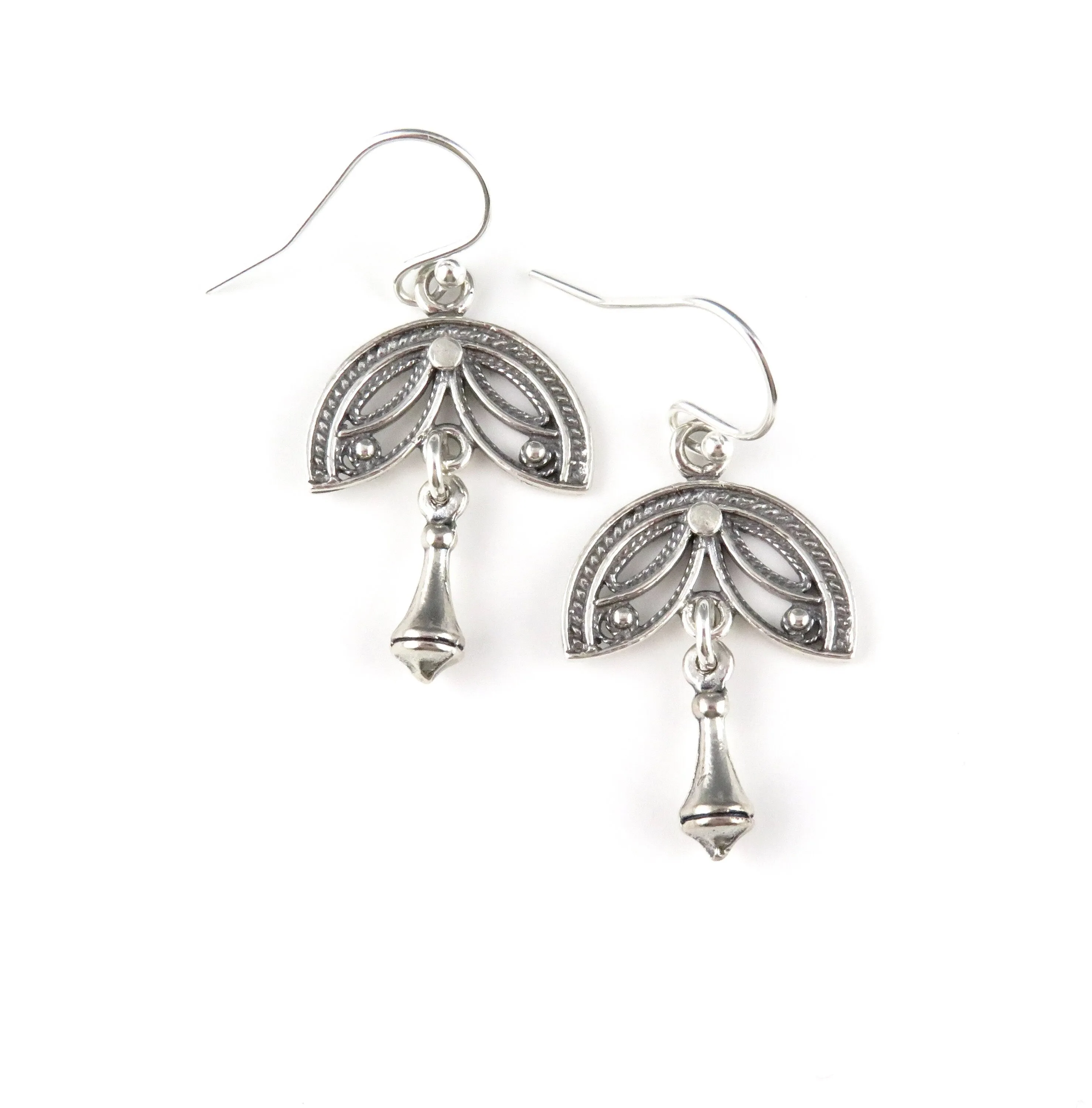 Detailed Petal Drop Earrings