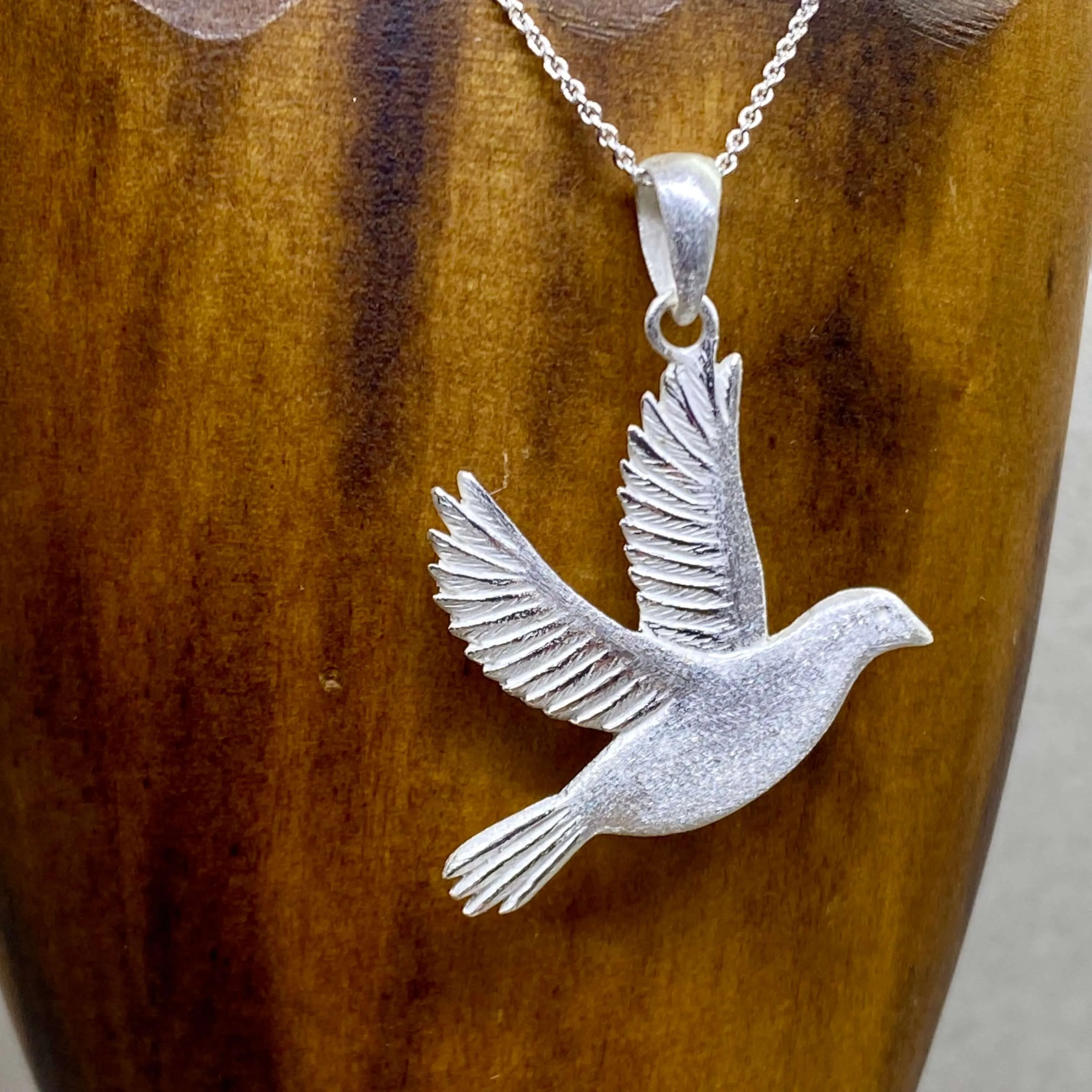 Doves Grace, Sterling Silver Dove Of Peace Pendant.