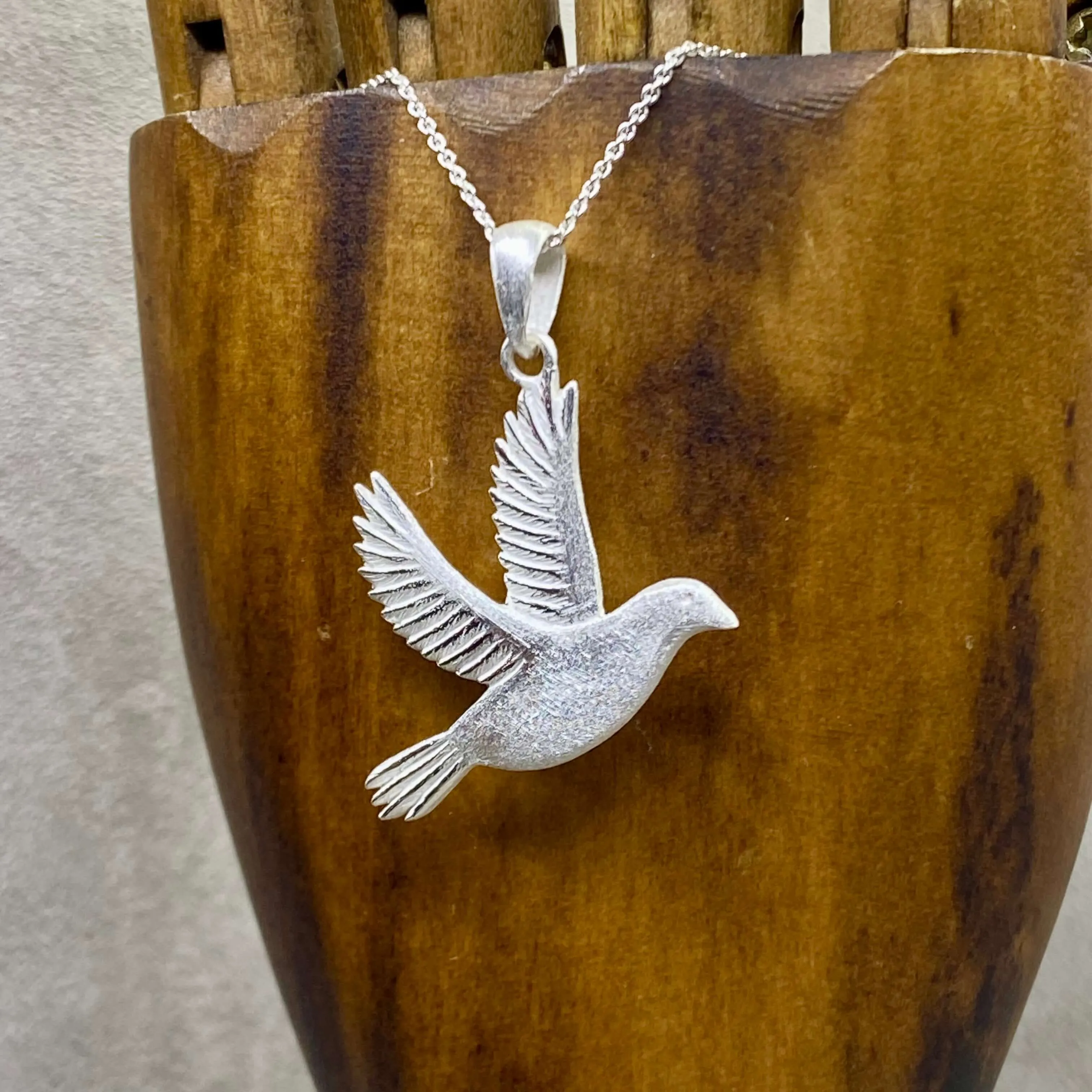 Doves Grace, Sterling Silver Dove Of Peace Pendant.