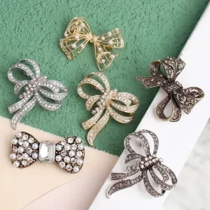 Elegant Bow Knot Alloy Inlay Crystal Rhinestones Women's Brooches