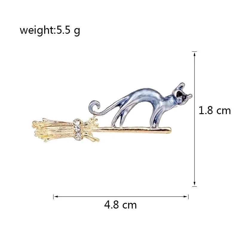 Elegant Cute Lady Cat Alloy Inlay Rhinestones Women's Brooches