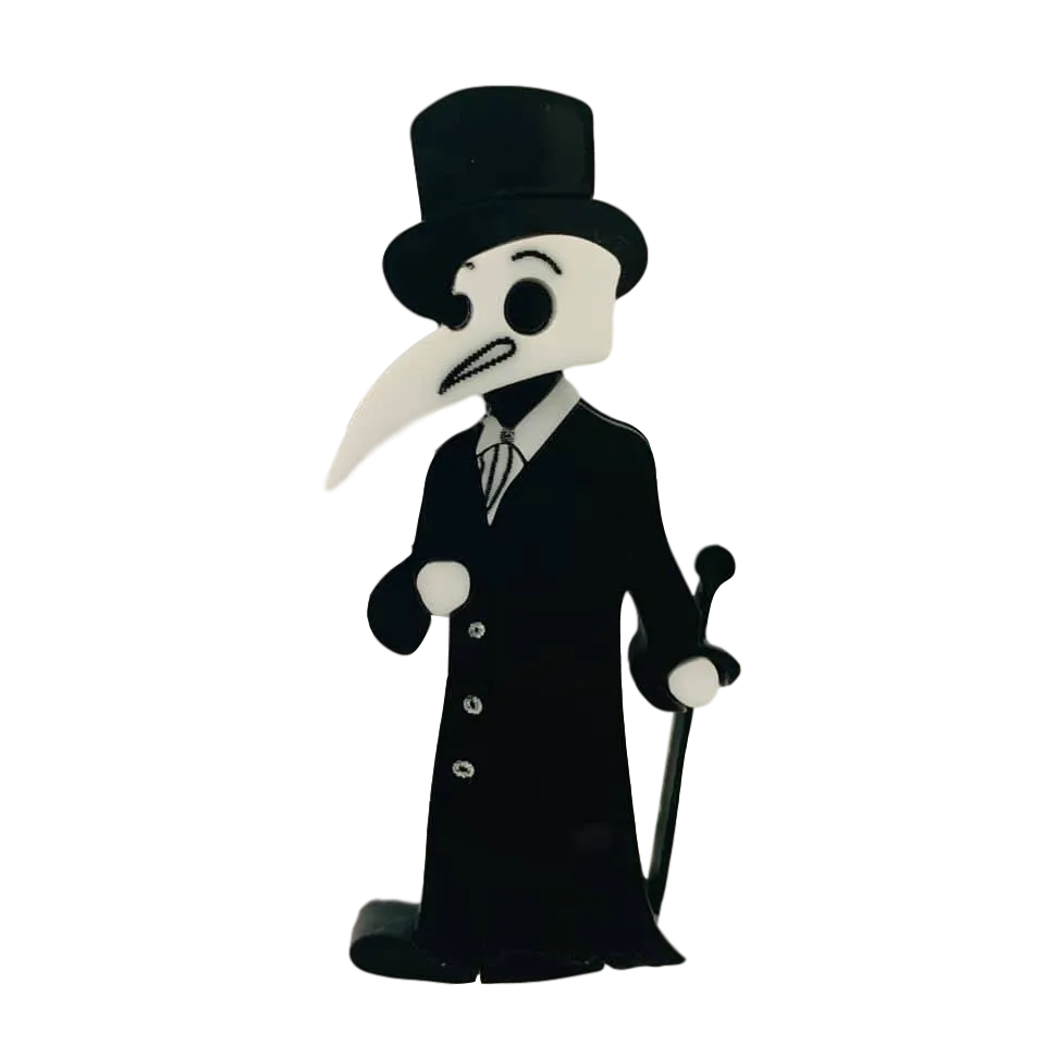 Elegant male plague doctor - Brooch - Set of 4