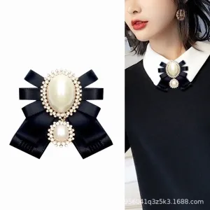 Elegant Pin Bow Knot Alloy Ribbon Plating Inlay Artificial Pearls Artificial Diamond Women's Brooches