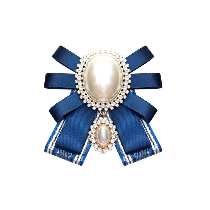 Elegant Pin Bow Knot Alloy Ribbon Plating Inlay Artificial Pearls Artificial Diamond Women's Brooches