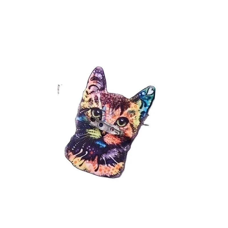 Elegant Pin Cat Arylic Printing Women'S Brooches