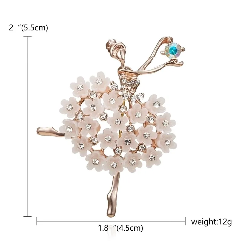 Elegant Pin Human Alloy Plating Rhinestones Women'S Brooches