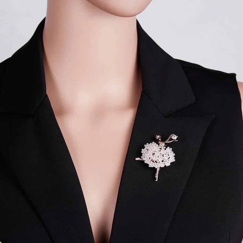 Elegant Pin Human Alloy Plating Rhinestones Women'S Brooches