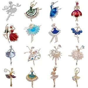 Elegant Pin Human Alloy Plating Rhinestones Women'S Brooches