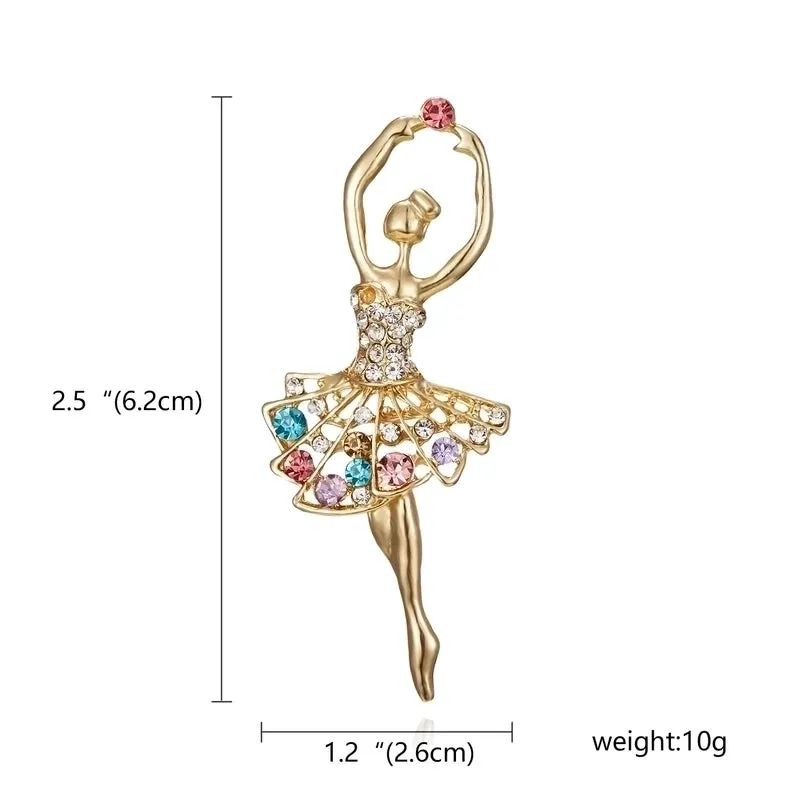 Elegant Pin Human Alloy Plating Rhinestones Women'S Brooches