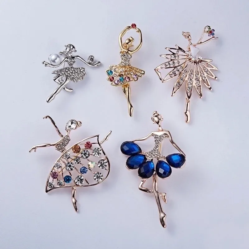 Elegant Pin Human Alloy Plating Rhinestones Women'S Brooches