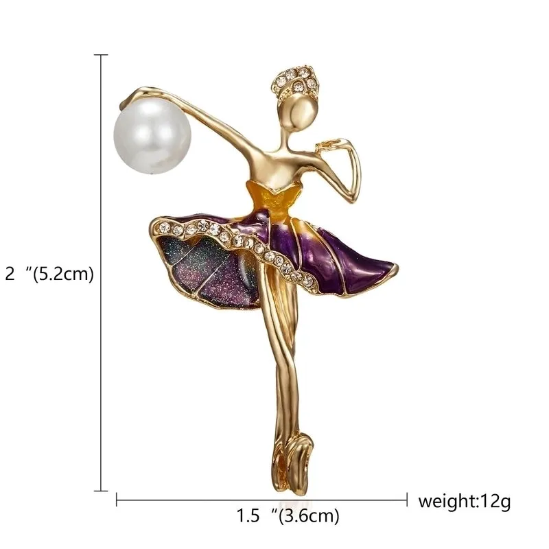 Elegant Pin Human Alloy Plating Rhinestones Women'S Brooches