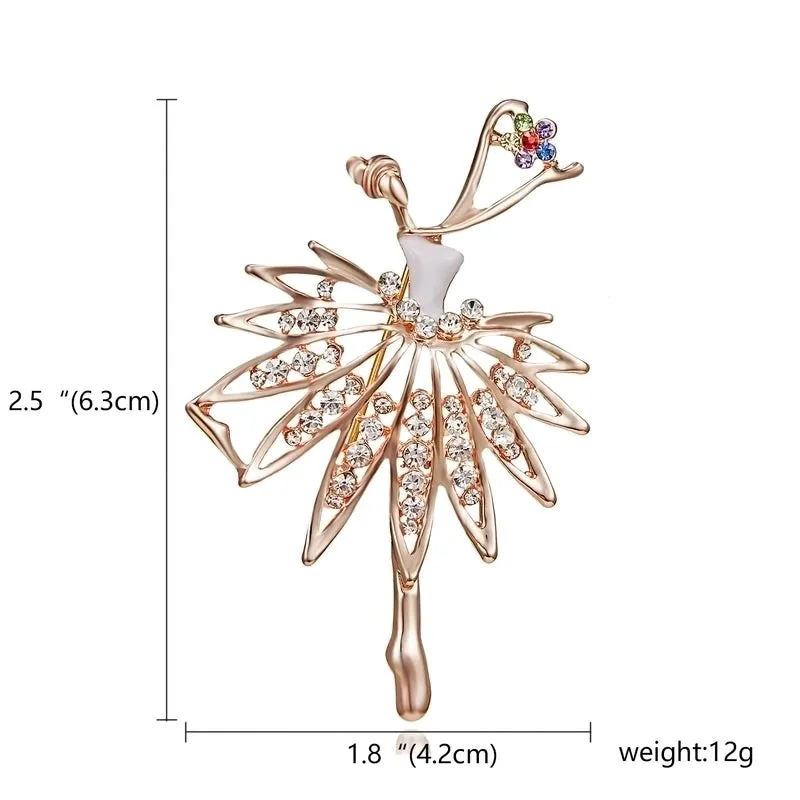 Elegant Pin Human Alloy Plating Rhinestones Women'S Brooches