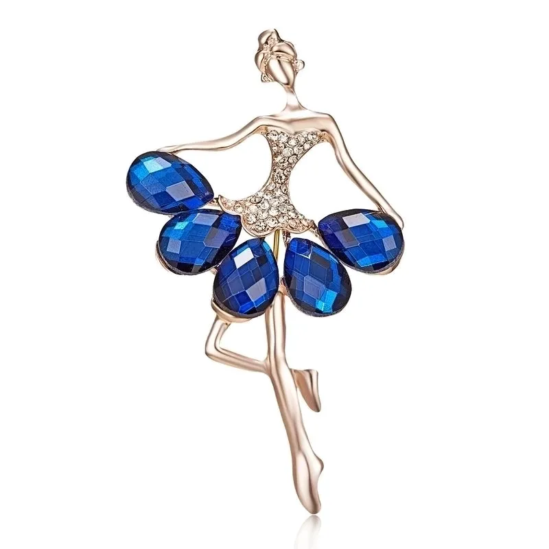 Elegant Pin Human Alloy Plating Rhinestones Women'S Brooches