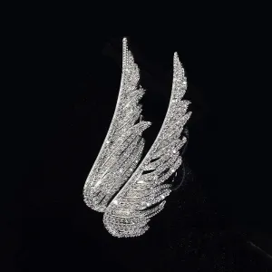 Elegant Pin Wings Alloy Inlay Rhinestones Women'S Brooches