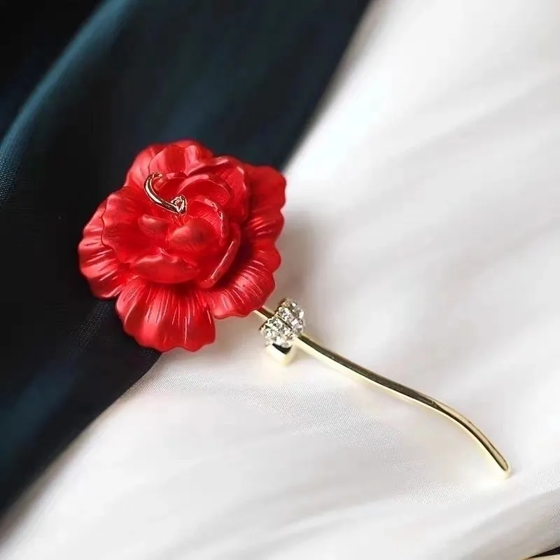 Elegant Simple Style Pin Rose Flower Alloy Plating Women's Brooches