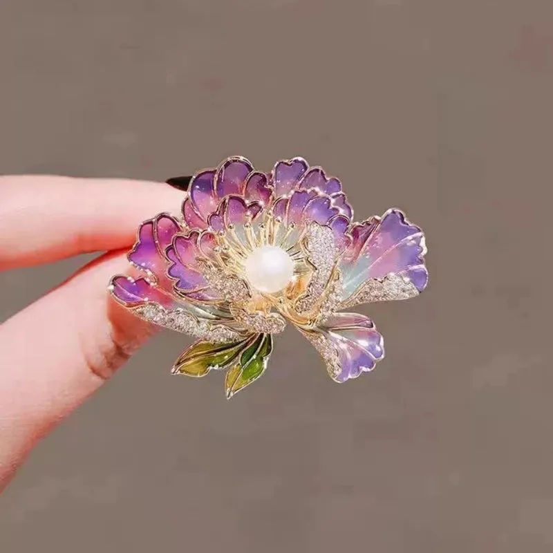 Elegant Simple Style Pin Rose Flower Alloy Plating Women's Brooches