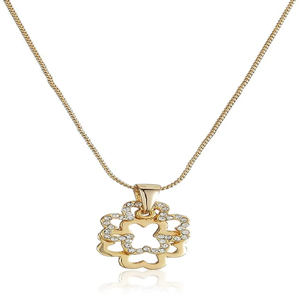 Estele American Diamond Gold Plated Pendant for women