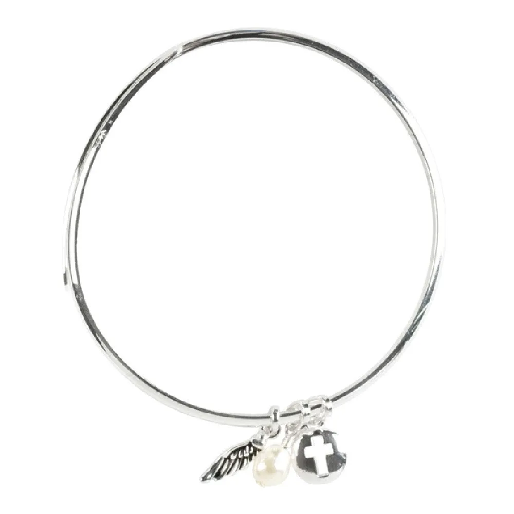 Faith, Hope, & Cross Bangle  Bracelet