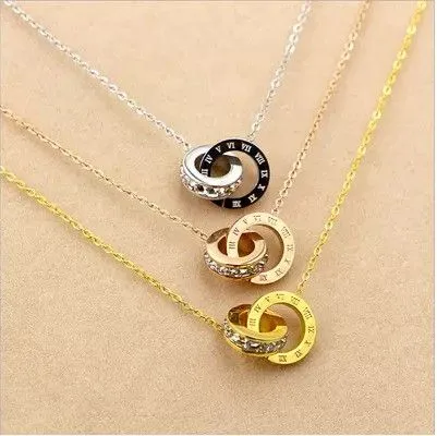 Fashion Brand Chic On Trend Fashion Necklace Woman Jewelry Gold Silver Color Roman Numerals Pendant Necklace Stainless Steel Jewelry High Polish