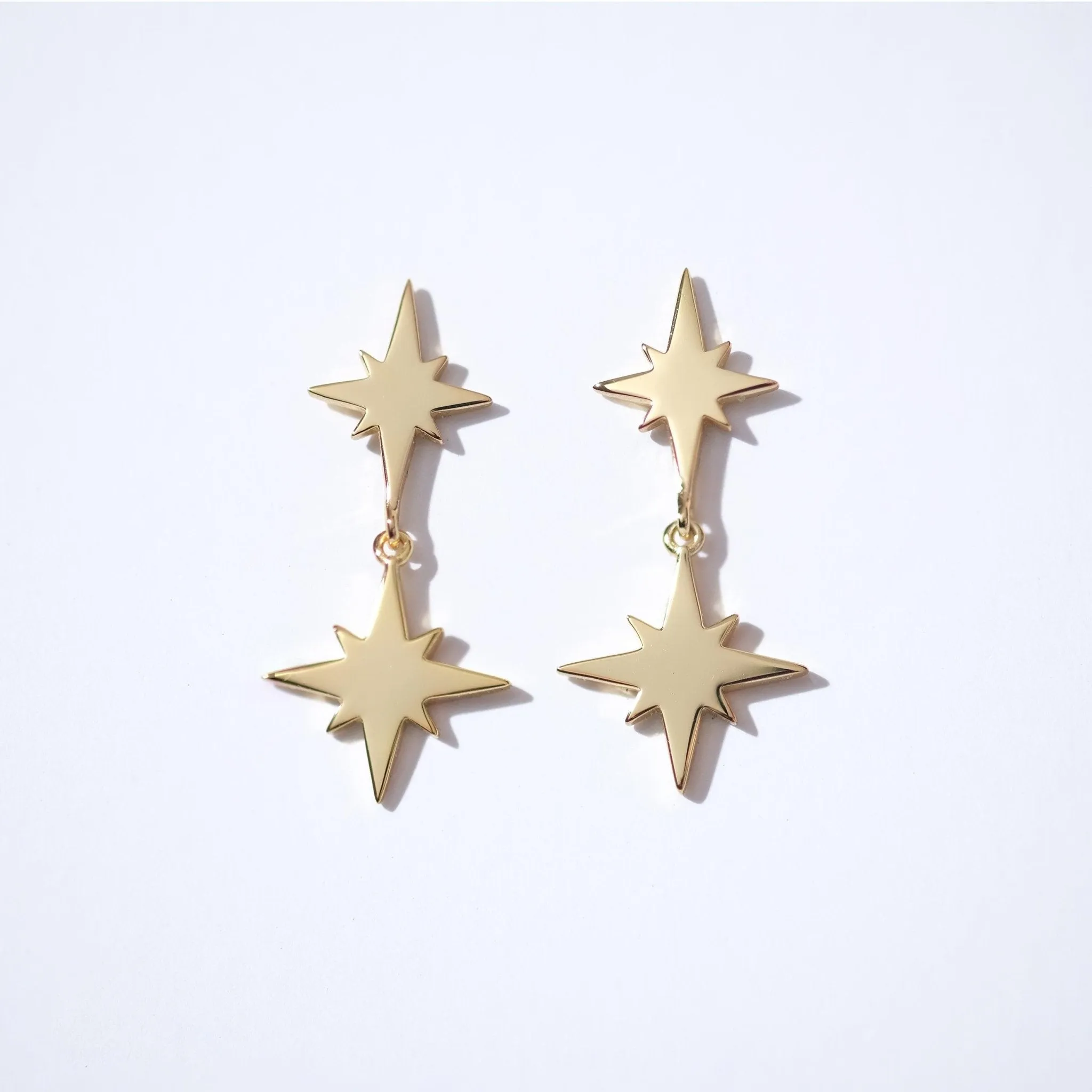 Fine Essentials - Double star dangle earrings