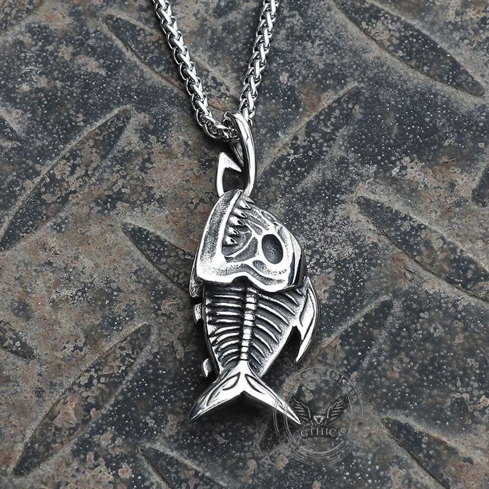 Fish Skeleton Stainless Steel Pendant