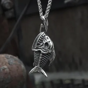 Fish Skeleton Stainless Steel Pendant