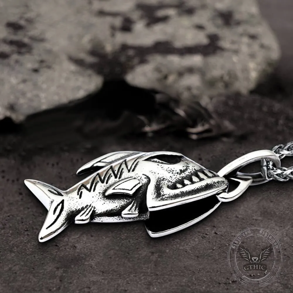 Fish Skeleton Stainless Steel Pendant