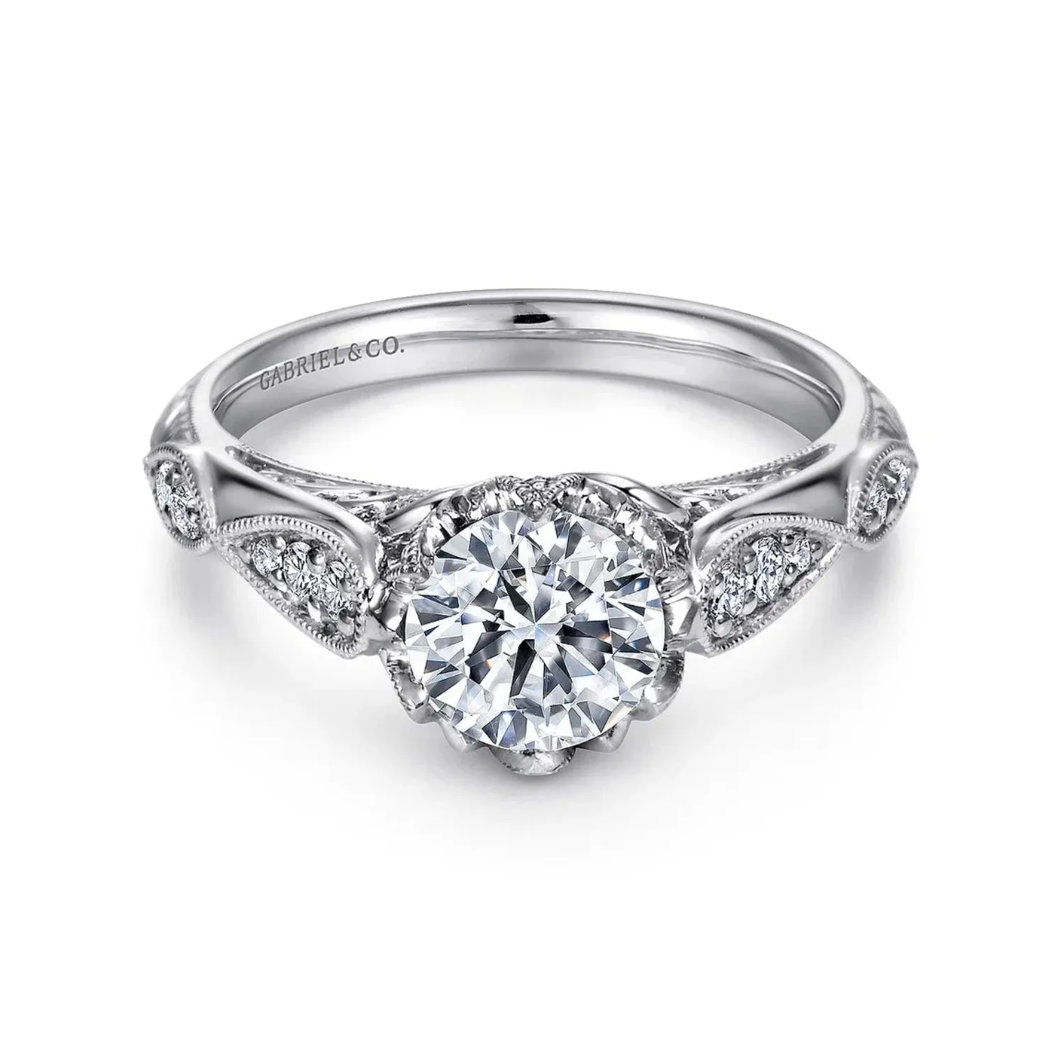 Gabriel & Co. "Jaelyn" Victorian Style Diamond Engagement Ring