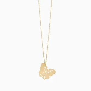 Gold Butterfly Necklace with Cut-Out Details