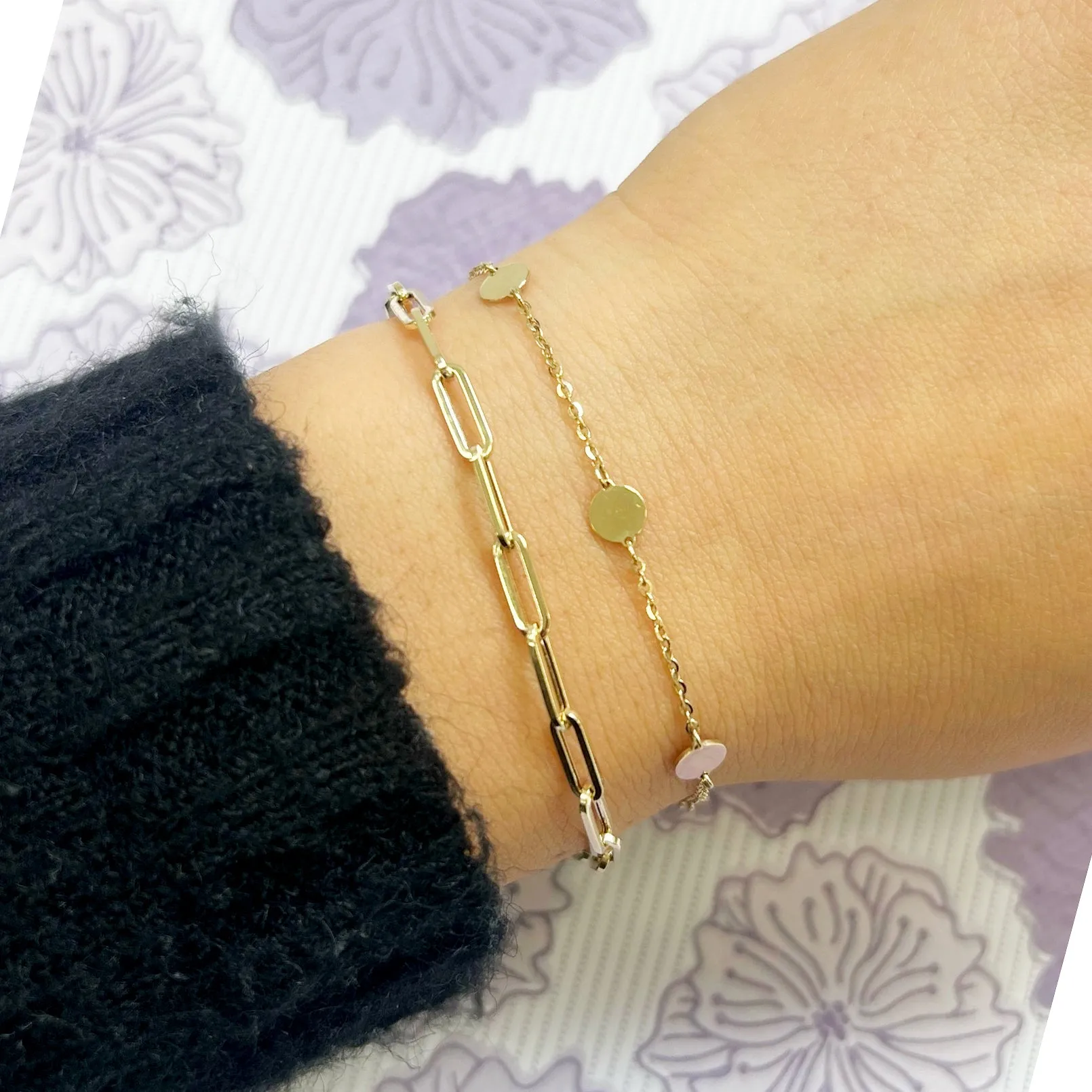 Gold Disc Chain Bracelet