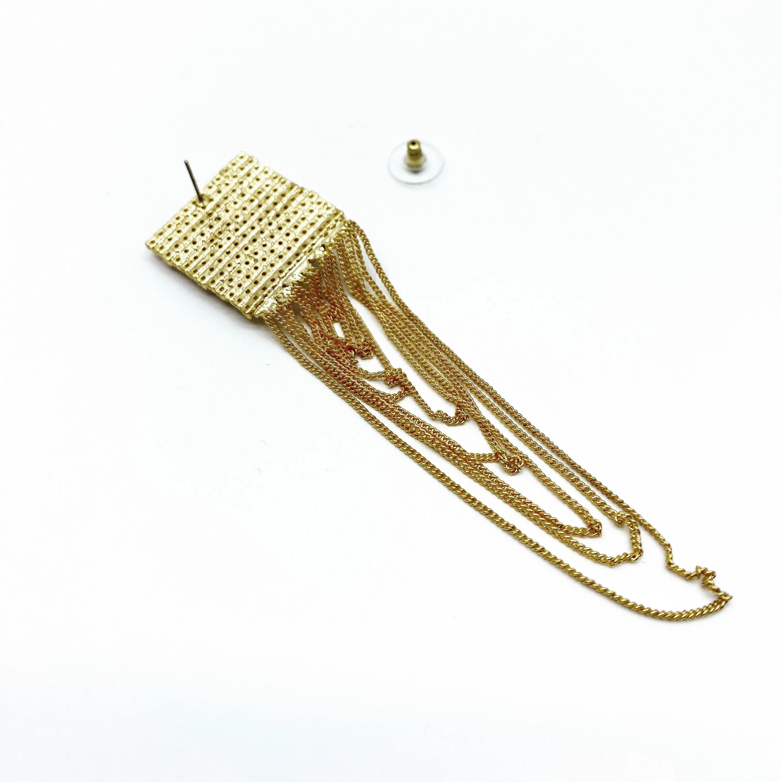 GOLD FRINGE CHAINS WITH GLASSCRYSTAL EARRINGS