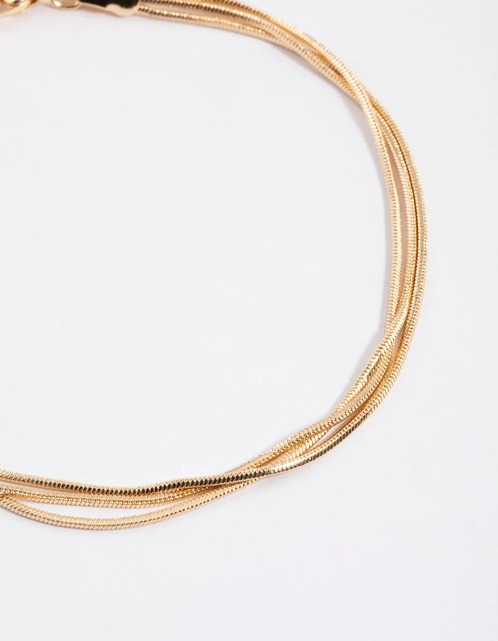 Gold Triple Row Snake Chain Anklet