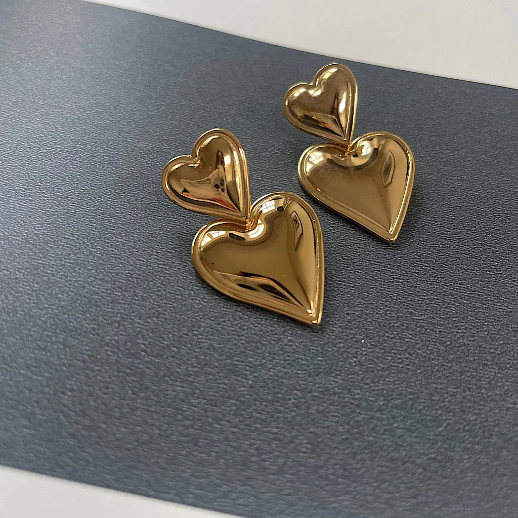 Golden Heart Earrings