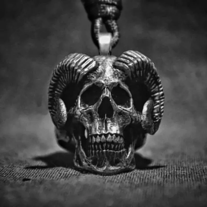 Gothic Skull Goat Stainless Steel Pendant Unique Jewelry