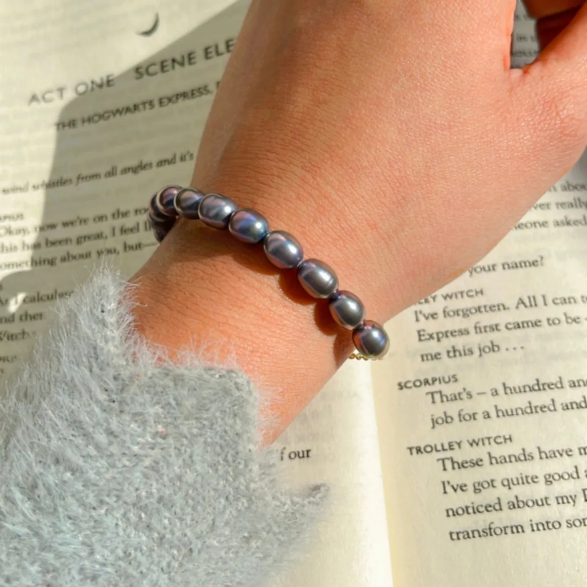 Handmade Black Pearls Silver Bracelet - From Purl