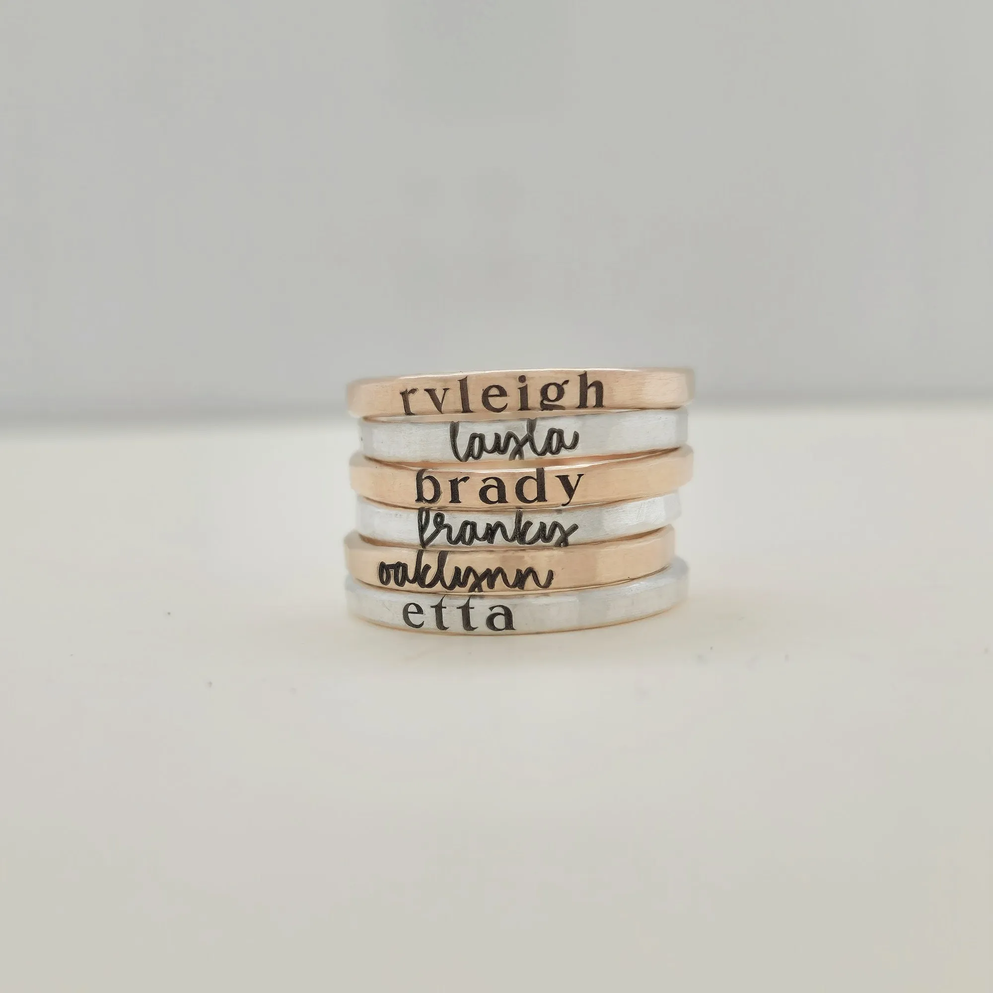 Handwriting Font Personalized Ring