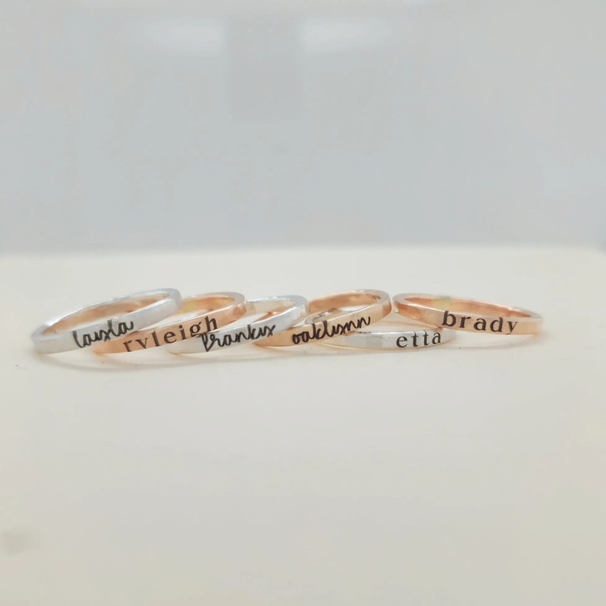 Handwriting Font Personalized Ring