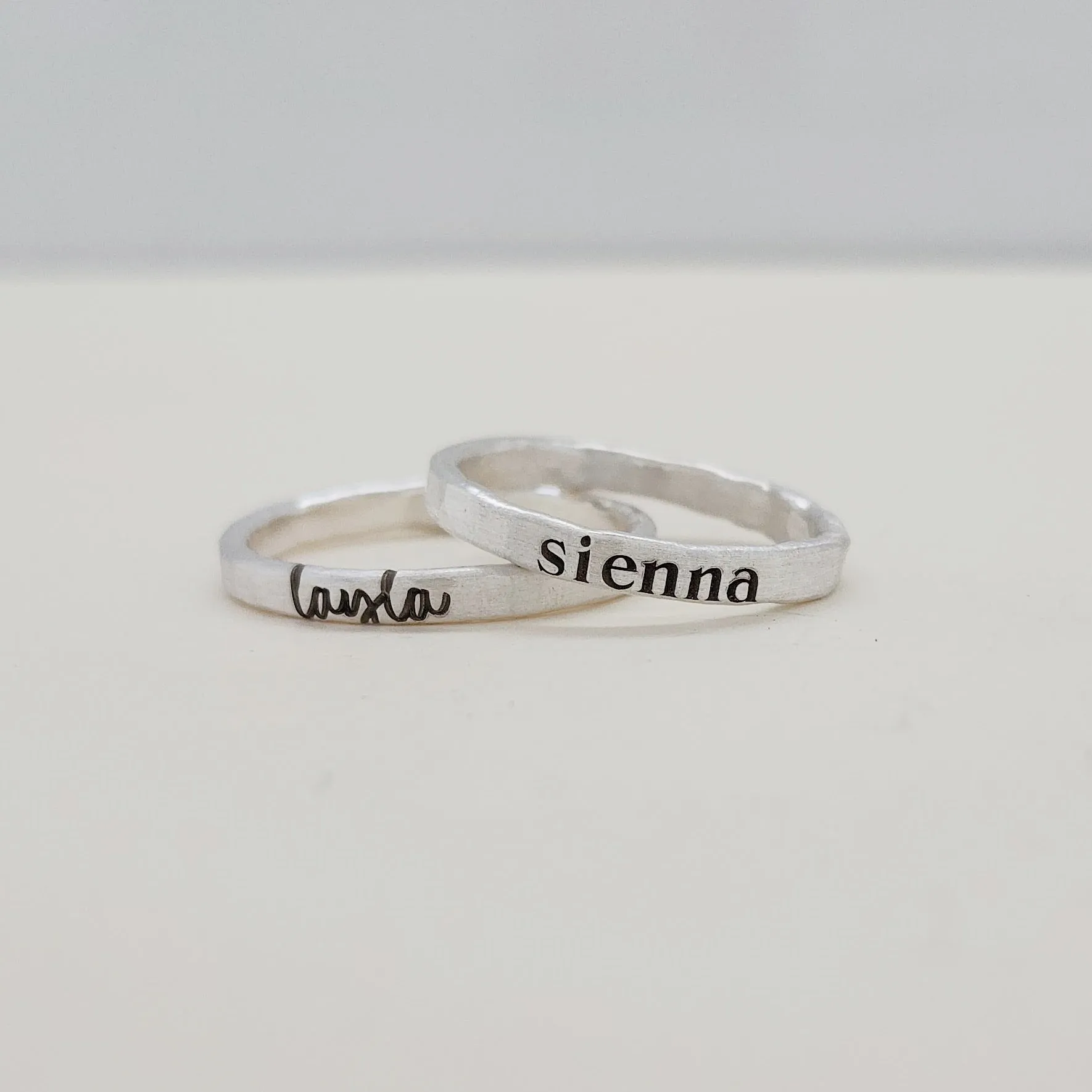 Handwriting Font Personalized Ring