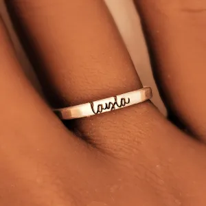 Handwriting Font Personalized Ring